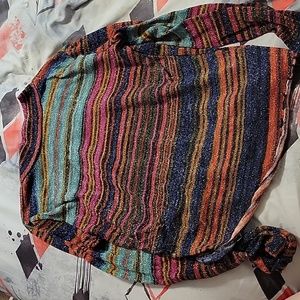 Candies striped long sleeve cropped top